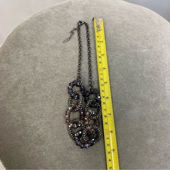 NYGARD Purple pink dark chrome beaded link necklace - Picture 7 of 8